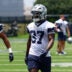 Jun 16, 2026; Dallas, TX, USA; Dallas Cowboys running back Phil Mafah (37) goes through a drill during practice at the Ford Center at the Star Training Facility in Frisco, Texas.