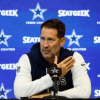 Jun 16, 2026; Dallas, TX, USA; Dallas Cowboys head coach Brian SchottenheimerÊaddresses the media before practice at the Ford Center at the Star Training Facility in Frisco, Texas.