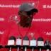 Todd Bowles explained why Buccaneers free agent Al-Quadin Muhammad hasn't been on the practice field.