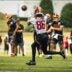 Jaden Bradley catches a pass during Day 2 of Commanders mandatory minicamp.
