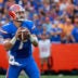 Sep 26, 2015; Gainesville, FL, USA; Florida Gators quarterback Will Grier (7) drops back during the second half at Ben Hill Griffin Stadium. Florida Gators defeated the Tennessee Volunteers 28-27.