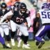 Oct 15, 2023; Chicago, Illinois, USA; Chicago Bears offensive lineman Darnell Wright (58) blocks against the Minnesota Vikings at Soldier Field.
