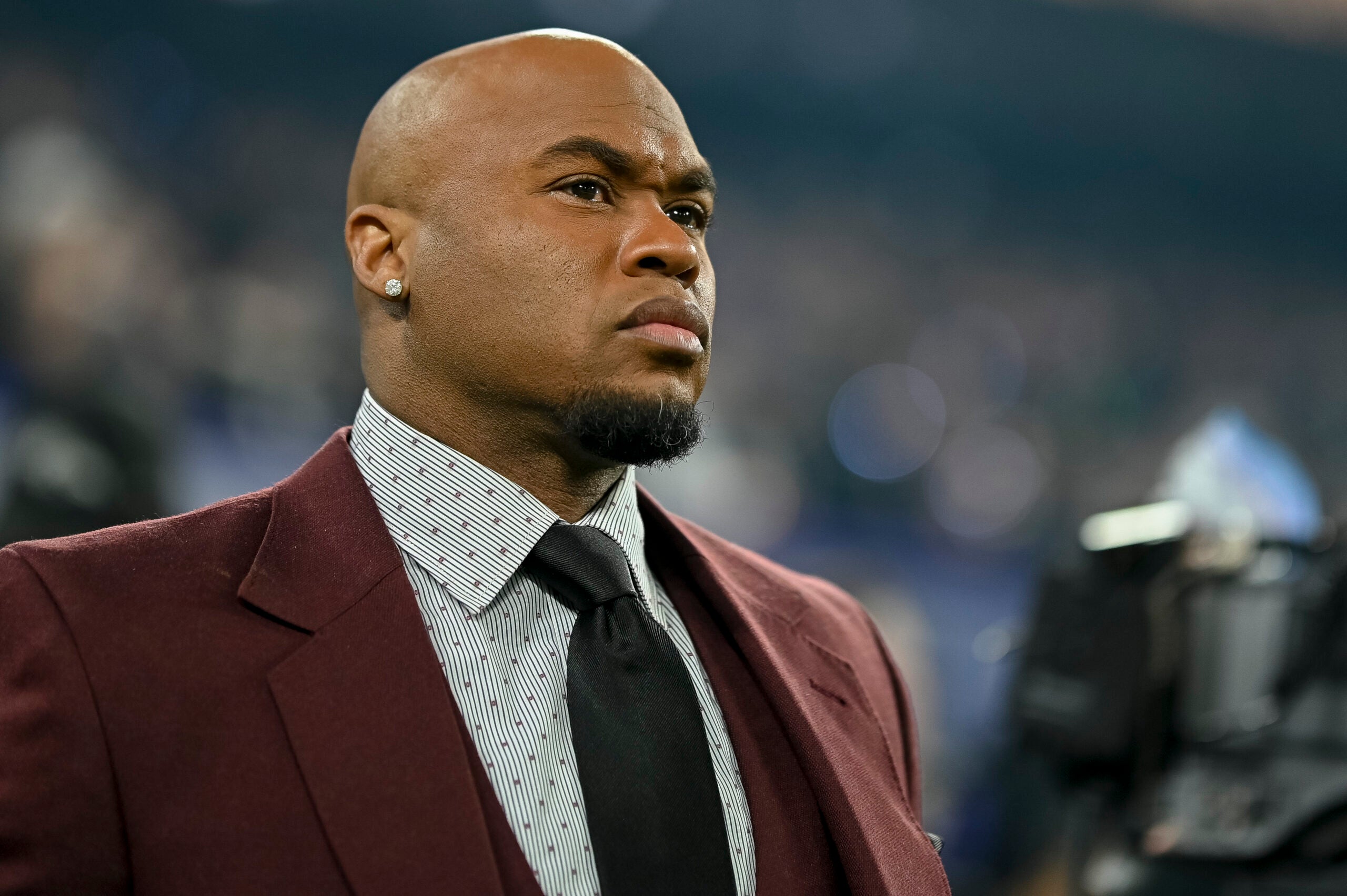 Nov 16, 2023; Baltimore, Maryland, USA; Steve Smith, former NFL player, stands on the field before the game between the Baltimore Ravens and the Cincinnati Bengals at M&T Bank Stadium.