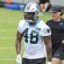 Jun 4, 2024; Charlotte, NC, USA; Carolina Panthers linebacker Cam Gill (48) during OTAs.
