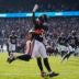 Nov 17, 2024; Chicago, Illinois, USA; Chicago Bears cornerback Terell Smith (32) celebrates his interception against the Green Bay Packers during the first half at Soldier Field.