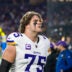 Jan 13, 2025; Glendale, AZ, USA; Minnesota Vikings tackle Brian O'Neill (75) against the Los Angeles Rams during an NFC wild card game at State Farm Stadium.