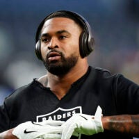 Nov 6, 2025; Denver, Colorado, USA; Las Vegas Raiders linebacker Jamal Adams (33) practices before the game at Empower Field at Mile High.