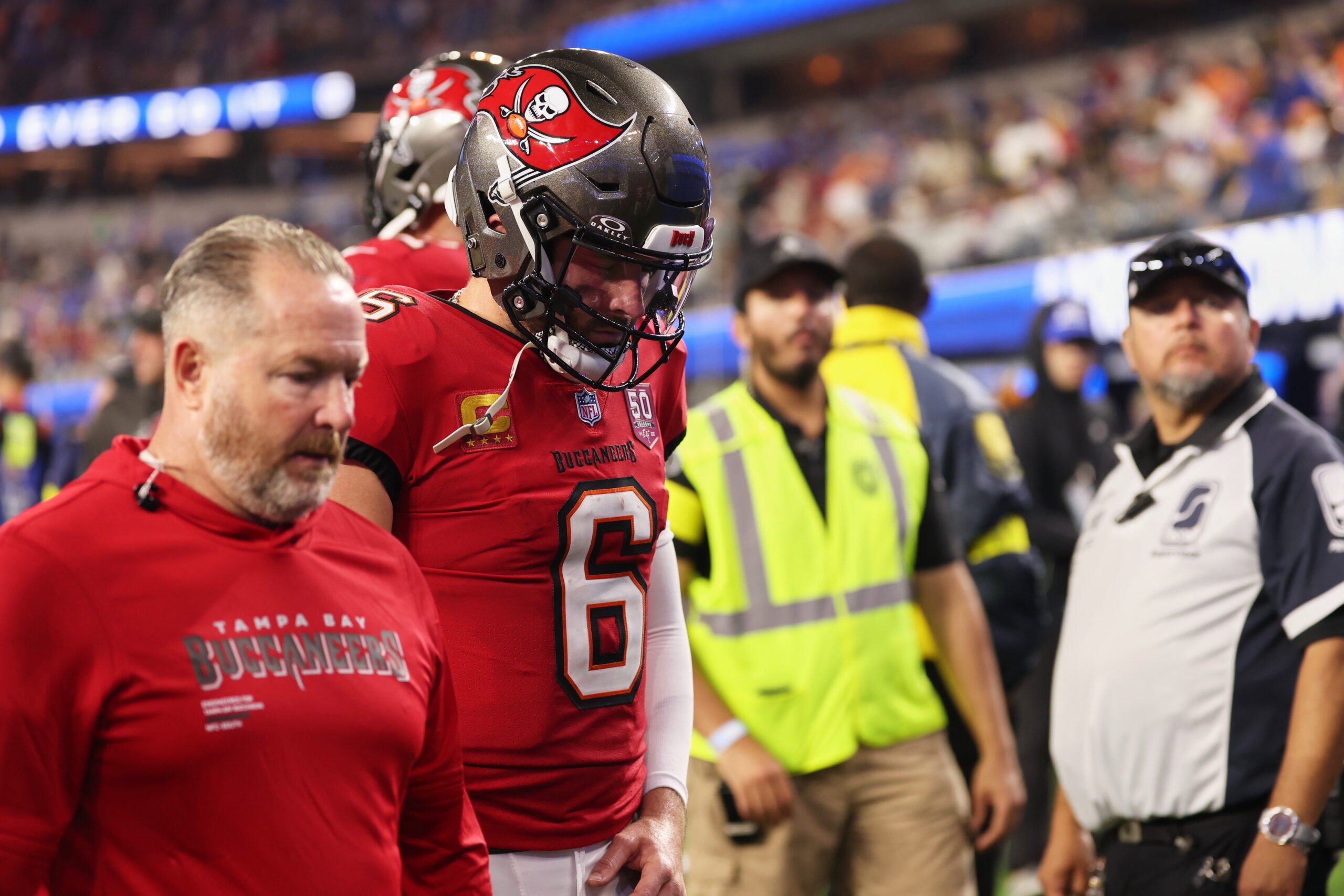 Baker Mayfield's 2025 injuries, along with a bunch of other stuff, will be on display in Netflix's new season of Quarterback.