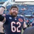 Dec 14, 2025; Chicago, Illinois, USA; Chicago Bears guard Joe Thuney (62) celebrates after defeating the Cleveland Browns at Soldier Field.