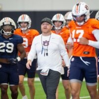 Auburn Tigers head coach Alex Golesh MJ Evans
