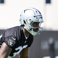 Las Vegas Raiders rookie running back Mike Washington