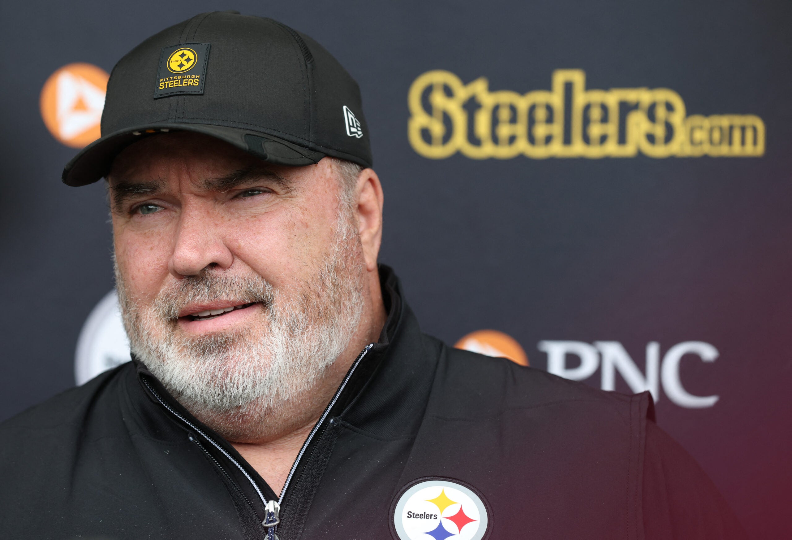 Jun 9, 2026; Pittsburgh, PA, USA; Pittsburgh Steelers head coach Mike McCarthy speaks during Minicamp at UPMC Rooney Sports Complex.