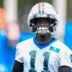Jun 9, 2026; Charlotte, NC, USA; Carolina Panthers linebacker Nic Scourton (11) during the first day of mini camp at Bank of America Stadium practice facility.