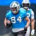 Jun 9, 2026; Charlotte, NC, USA; Carolina Panthers tight end Mitchell Evans (84) makes a catch during the first day of mini camp at Bank of America Stadium practice facility.