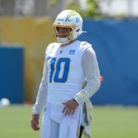 Jun 16, 2026, El Segundo, California; Los Angeles Chargers quarterback Justin Herbert (10) during minicamp at The Bolt.