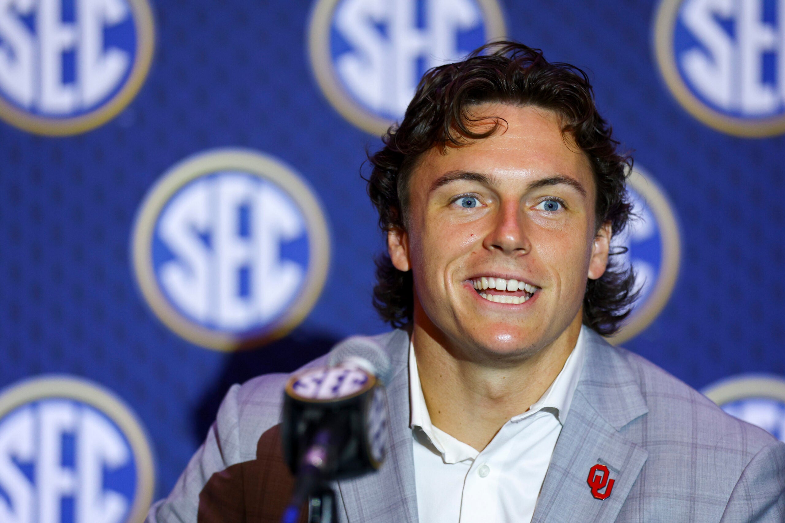 Oklahoma Sooners quarterback John Mateer SEC Media Days