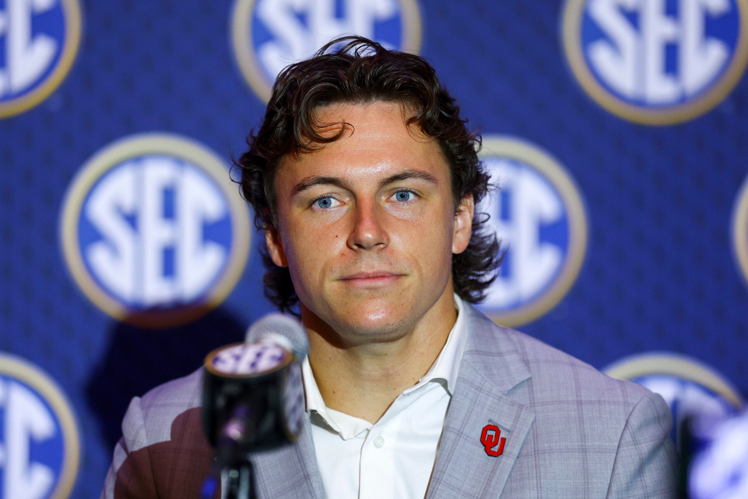 Oklahoma Sooners quarterback John Mateer at SEC Media Days