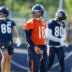 Jul 29, 2026; Lake Forest, IL, USA; Chicago Bears quarterback Caleb Williams (18) looks on during Training Camp at Halas Hall.