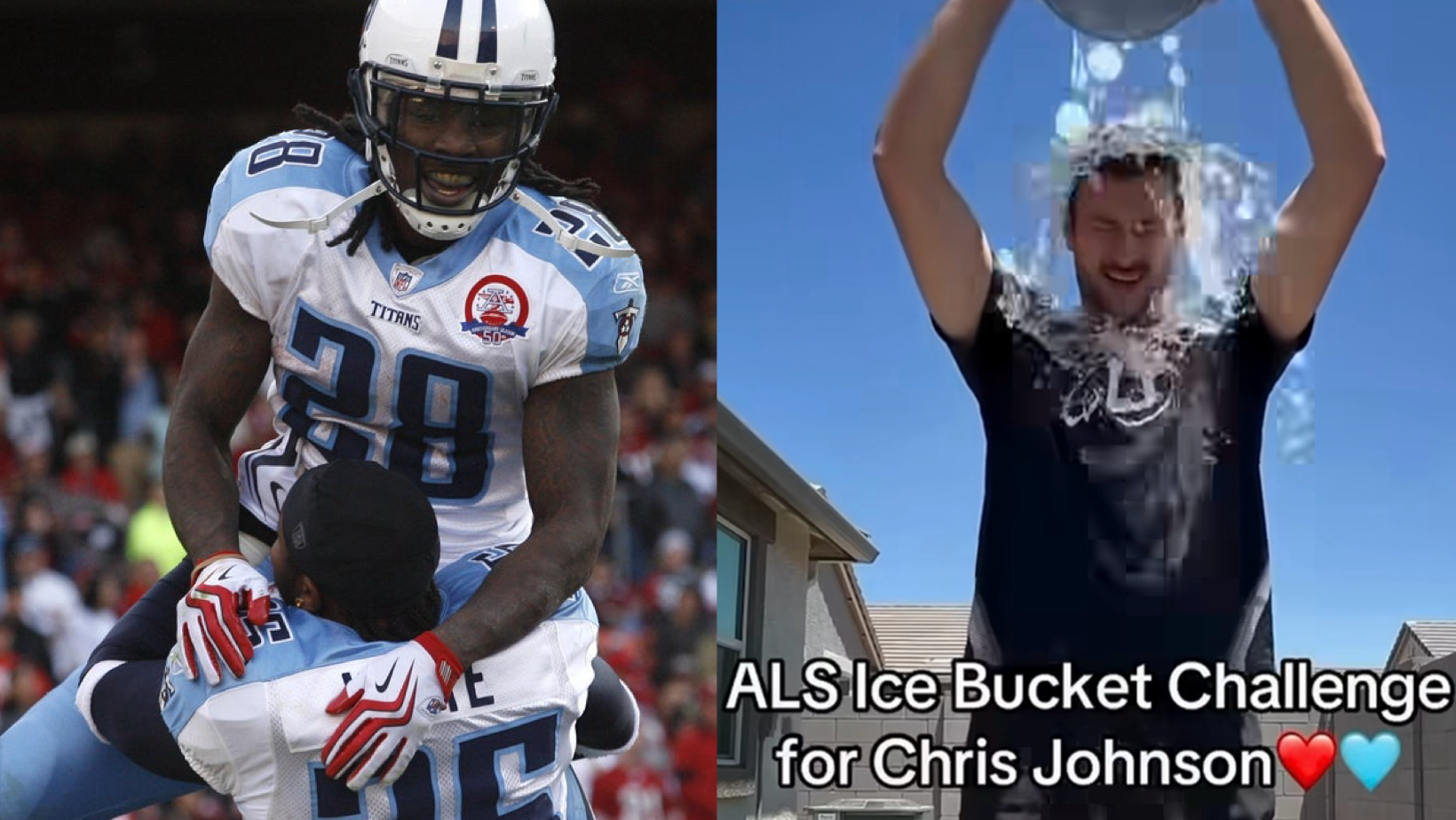 Chris Johnson ALS Ice Bucket Challenge Lendale White Tennessee Titans