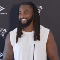 Carolina Panthers outside linebacker Pat Jones II speaks to the media following Friday's practice.