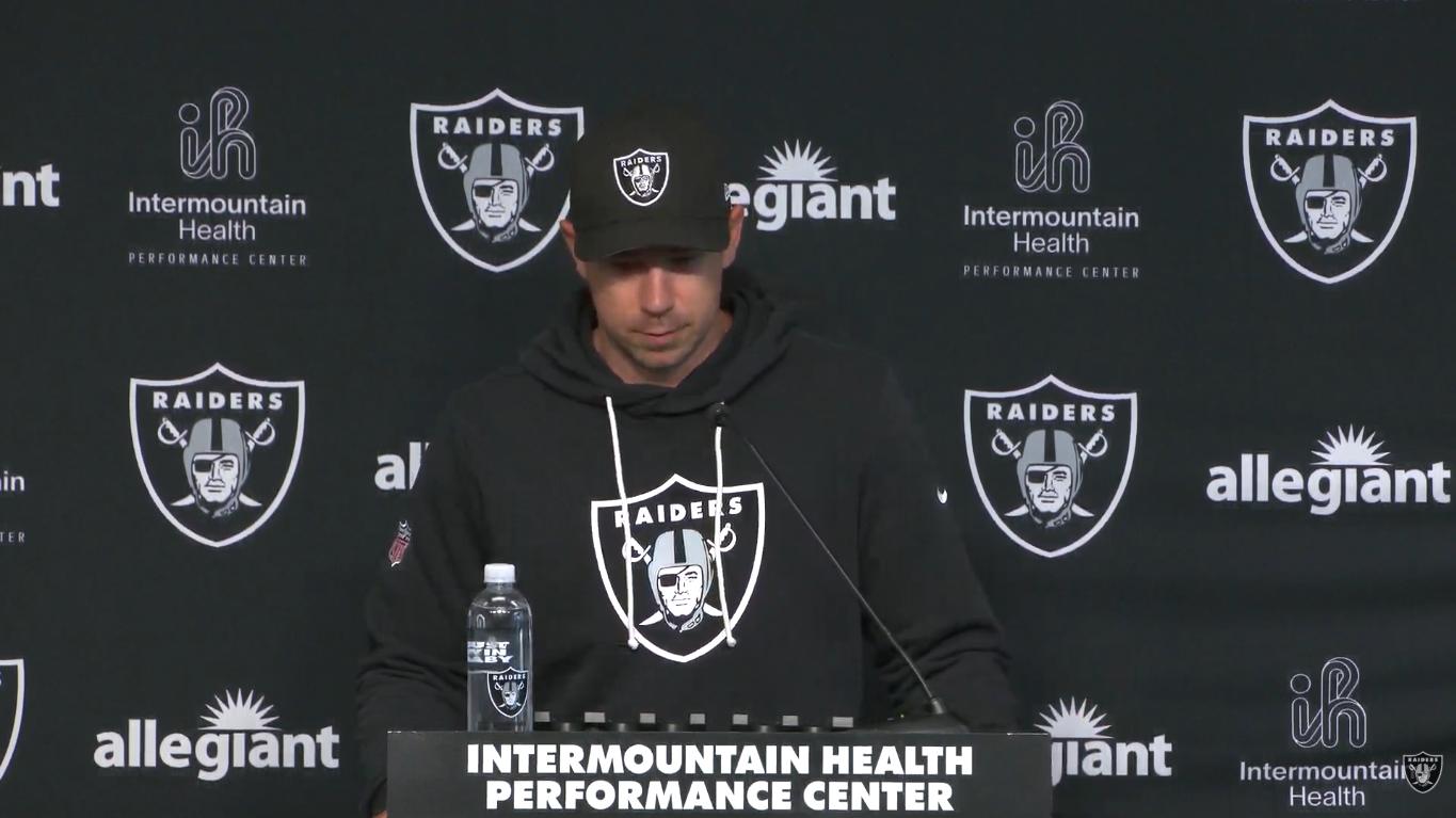 Las Vegas Raiders head coach Klint Kubiak just before training camp