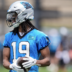 Jun 9, 2026; Charlotte, NC, USA; Rookie Carolina Panthers wide receiver Chris Brazzell III (19) during the first day of mini camp at Bank of America Stadium practice facility.