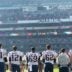 Nov 19, 2017; Mexico City, MEX; New England Patriots players look on from the sideline before the game against the Oakland Raiders at Estadio Azteca. New England won 33-8.