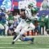Oct 29, 2023; East Rutherford, New Jersey, USA; New York Jets wide receiver Garrett Wilson (17) breaks a tackle by New York Giants cornerback Deonte Banks (25) during the first half at MetLife Stadium.