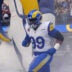 Dec 3, 2023; Inglewood, California, USA; Los Angeles Rams defensive tackle Aaron Donald (99) enters the field before the game against the Cleveland Browns at SoFi Stadium.
