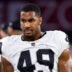 Aug 23, 2025; Glendale, Arizona, USA; Las Vegas Raiders defensive end Charles Snowden (49) against the Arizona Cardinals during a preseason NFL game at State Farm Stadium.
