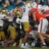 Aug 31, 2025; Miami Gardens, Florida, USA; Miami Hurricanes running back CharMar Brown (6) scores a touchdown against the Notre Dame Fighting Irish during the third quarter at Hard Rock Stadium.