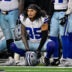Sep 28, 2025; Arlington, Texas, USA; Dallas Cowboys linebacker Marist Liufau (35) looks on from the sidelines during the game between the Dallas Cowboys and the Green Bay Packers at AT&T Stadium.