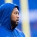 Indianapolis Colts defensive tackle Deforest Buckner (99) makes his way onto the field for warmups Sunday, Oct. 12, 2025, ahead of the game against the Arizona Cardinals at Lucas Oil Stadium in Indianapolis.