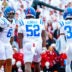 Oct 25, 2025; Norman, Oklahoma, USA; Ole Miss Rebels linebacker TJ Dottery (6) and Ole Miss Rebels defensive tackle Will Echoles (52) and Ole Miss Rebels cornerback Chris Graves Jr. (32) celebrate after recording a safety during the first half against the Oklahoma Sooners at Gaylord Family-Oklahoma Memorial Stadium.
