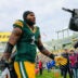 Nov 23, 2025; Green Bay, Wisconsin, USA; Green Bay Packers defensive end Micah Parsons (1) leaves the field following a game Minnesota Vikings at Lambeau Field.
