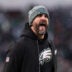 Nov 28, 2025; Philadelphia, Pennsylvania, USA; Philadelphia Eagles head coach Nick Sirianni reacts to a play against the Chicago Bears at Lincoln Financial Field.