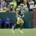Green Bay Packers quarterback Jordan Love (10) looks at the scoreboard after throwing an interception during the first quarter of their game against the Chicago Bears Sunday, December 7, 2025 at Lambeau Field in Green Bay, Wisconsin.