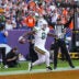 Dec 14, 2025; Denver, Colorado, USA; Green Bay Packers running back Josh Jacobs (8) reacts after a touchdown during the second quarter against the Denver Broncos at Empower Field at Mile High.