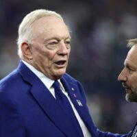 Dec 14, 2025; Arlington, Texas, USA; Dallas Cowboys owner Jerry Jones before a game against the Minnesota Vikings at AT&T Stadium.