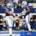 Dec 21, 2025; Arlington, Texas, USA; Dallas Cowboys wide receiver Ryan Flournoy (19) celebrates with guard Tyler Booker (52) after catching a touchdown pass against the Los Angeles Chargers during the first quarter at AT&T Stadium.