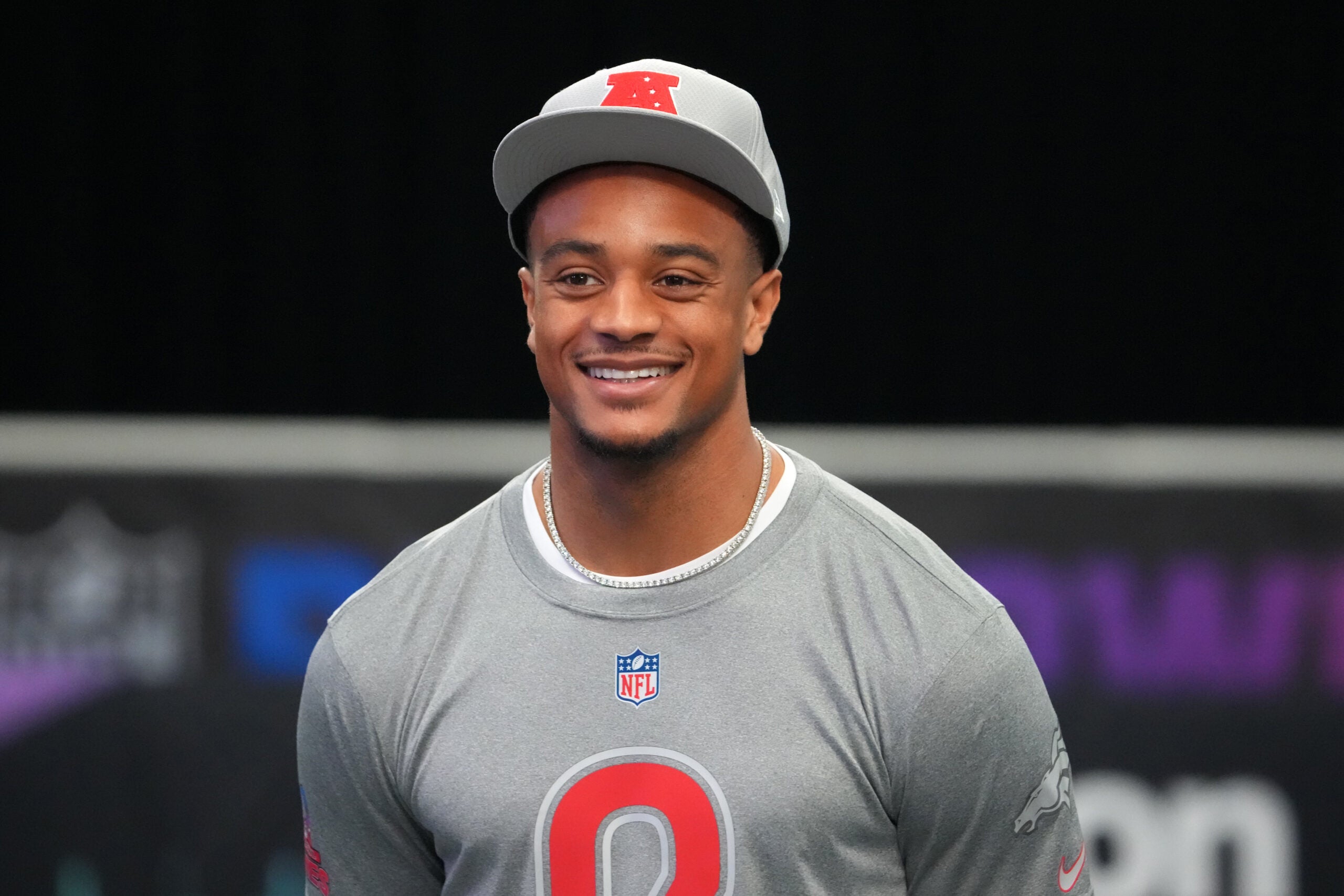 Feb 1, 2026; San Francisco, CA, USA; Denver Broncos cornerback Patrick Surtain II (2) during AFC practice at the Flag Fieldhouse Moscone Center South Building.