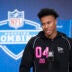 Feb 26, 2026; Indianapolis, IN, USA; South Carolina defensive back Brandon Cisse (DB04) speaks to members of the media during the NFL Combine at the Indiana Convention Center.
