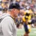 Michigan head coach Kyle Whittingham watches a play during the spring game at Michigan Stadium in Ann Arbor on Saturday, April 18, 2026.