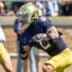 Apr 25, 2026; Notre Dame, IN, USA; Notre Dame Fighting Irish running back Nolan James Jr. (2) runs the ball during the Blue-Gold game at Notre Dame Stadium.