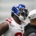 May 21, 2026; East Rutherford, NJ, USA; New York Giants defensive tackle Darius Alexander (91) looks on during organized team activities at Quest Diagnostics Training Center.