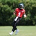 Jun 9, 2026; Philadelphia, PA, USA; Philadelphia Eagles quarterback Jalen Hurts (1) reacts to a drill during minicamp at Jefferson Health Training Complex.