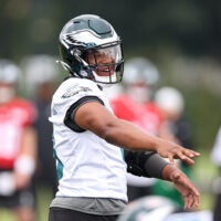 Jun 10, 2026; Philadelphia, PA, USA; Philadelphia Eagles linebacker Nolan Smith Jr. (3) during minicamp at Jefferson Health Training Complex.