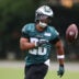 Jun 10, 2026; Philadelphia, PA, USA; Philadelphia Eagles running back Saquon Barkley (26) runs a drill during minicamp at Jefferson Health Training Complex.