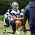 Jun 16, 2026; Dallas, TX, USA; Dallas Cowboys tight end Jake Ferguson (87) stretches before practice at the Ford Center at the Star Training Facility in Frisco, Texas.