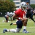 Jun 16, 2026; Dallas, TX, USA; Dallas Cowboys quarterback Dak Prescott (4) stretches before practice at the Ford Center at the Star Training Facility in Frisco, Texas.